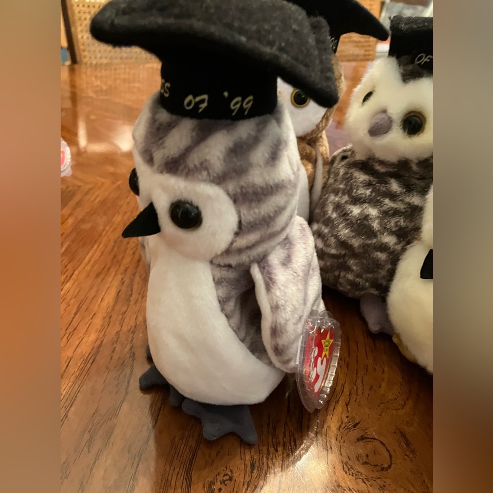 Lot of 6 graduation owls Ty Beanie Babies. Pet free and smoke free home. - Picture 6 of 8